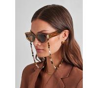 Katie Loxton Acetate Chunky Cat Eye Sunglasses Chain Gold