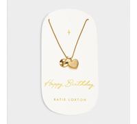 Katie Loxton 'Happy Birthday' Waterproof Gold Charm Necklace 40cm + 5cm