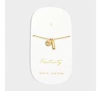 Katie Loxton 'Positivity' Waterproof Gold Charm Bracelet 18cm + 3cm