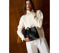 Katie Loxton Faux Leather Woven Tote Shoulder Bag Black