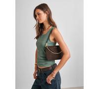 Katie Loxton Faux Suede Wristlet Clutch Shoulder Bag Chocolate