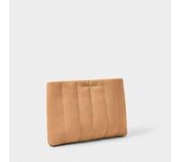 KATIE LOXTON Kayla Quilted Womens Medium Vegan Leather Clutch Purse Pouch Tan, Tan, 11.75 x 8.25 inches