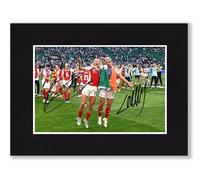Katie McCabe & Chloe Kelly Arsenal Ladies - 2025 Champions League Winner Signed 8x6 Inch Mounted Photo Print With Pre Printed Signatures That Would Make A Great Gift For Any Fan & Ready To Be Framed.