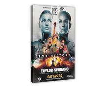 Katie Taylor Vs Amanda Serrano Fight 2023 Boxing Poster Canvas Poster Wall Art Decor Print Picture Paintings for Living Room Bedroom Decoration Frame-style 08x12inch(20x30cm)