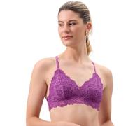 Katie Triangle Bralette for Women, Unpadded and Unlined Wireless Bra, Perfect Adjustable Everyday Lace Lingerie (Medium, Berry)