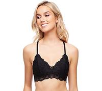 Katie Triangle Bralette for Women, Unpadded and Unlined Wireless Bra, Perfect Adjustable Everyday Lace Lingerie (X-Large, Jet Black)