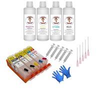 Katies Edible Ink Refillable Katie's Edible PGI-580BK / CLI-581 BK/C/M/Y Ink Cartridges (580xl / 581xl) Compatible With Canon TS705 Printer Full Set With Auto Reset Chips