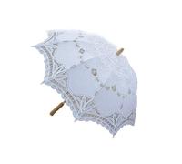 Katigan 80cm Victorian Lace Embroidery Wedding Umbrella Bridal Parasol, white