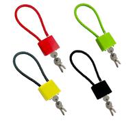 KATIMI 4 Pieces Steel Rope Padlocks with Keys, Heavy Duty Long Padlock and Chain, 4 Colors Anti-Theft Bin Lock with 3 Keys, Adjustable Suitcase Locks with Keys, for File Cabinet Strongbox