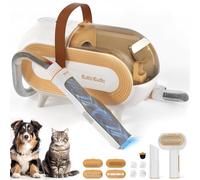 Katio Kadio Pet Grooming Vacuum for Dog - 60dB Low Noise Dog Grooming Vacuum Kit Suck in 99% Hair, Dog Grooming Tools for Shedding Small, Medium Dog Cat Thick Coat Hair (Yellow)