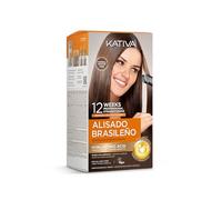 Kativa Brazilian Straightening Kit - Professional Keratin Treatment at Home - Up to 12 Weeks Lasting - Formalin Free - Easy to Apply