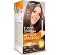 Kativa Brazilian Straightening Kit - Professional Keratin Treatment at Home - Up to 12 Weeks Lasting - Formalin Free - Easy to Apply