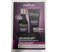 Kativa Keratin Post Alisado Xpress Shampoo + Deep Treatment - Post Kit with Shampoo 250 ml + Mask with Vegetable Keratin and Argan Oil