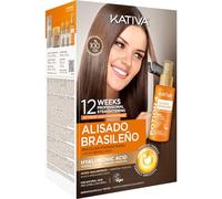 Kativa Premium Brazilian Smoothing Set - New Formula with Hyaluronic Acid - Rinse Free Serum