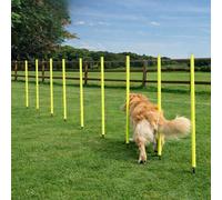 KATIX Premium Dog Agility Training Poles | 12-Piece 95cm Adjustable Mini Slalom Set with Carry Bag - Ideal for Puppy Training, Obedience, Fitness & Outdoor Dog Sports