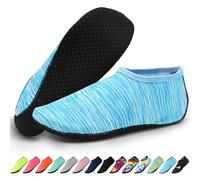 KATKLIU Water Socks - Non-Slip Diving Sock with Grippy Sole - Lightweight Quick Dry Swimming Socks for Men Women - Beach & Surfing Gear for Pool, Yoga, Indoor & Outdoor Sport-Blue Lines-42-43