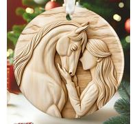 KATLADIZ Horse Ornaments for Christmas Tree - Horse Ornament 2025 - Horses Gifts for Girls, Lovers - Horses Equestrian Horseback Racing Riding Christmas Ornaments - Ceramic Ornament 2025