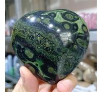 KatLin Natural Green Peacock's Eye Stone Carved Hearts Crystal Mineral Specimen Healing Gem Home Office Degaussing Decoration Ornaments (Size : 110-200g)