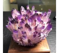 KatLin Natural Purple Phantom Crystal Cluster Crystal Mineral Decoration Therapy Home Office Aquarium Decoration Gift Ornaments (Size : 450-500g)