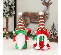 Katlymio Christmas Gnomes Plush Decorations, 2 PCS Handmade Dolls Home Decor with Gift Box Faceless Elf Dwarf Set for Tree Table Mantel Tiered Tray Ornaments, Festive Gift for Wife Kids Collectors