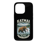 Katmai National Park Brooks Falls Alaska Grizzly Bear Emblem Case for iPhone 13 Pro