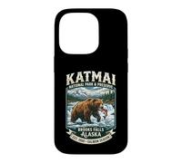 Katmai National Park Brooks Falls Alaska Grizzly Bear Emblem Case for iPhone 14 Pro