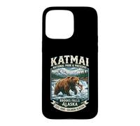 Katmai National Park Brooks Falls Alaska Grizzly Bear Emblem Case for iPhone 15 Pro Max