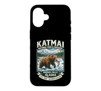 Katmai National Park Brooks Falls Alaska Grizzly Bear Emblem Case for iPhone 16