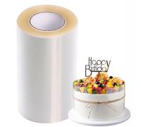 Katmerio Cake Edge Film, 30 cm x 10 m, Transparent Acetate Roll, Reusable, Hard Cake Foil for Mousse Cakes, Chocolate Cream Dessert Crafting