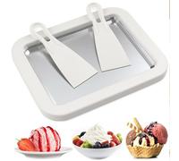 katmerio Ice Cream Maker Ice Rolls Machine, Ice Cream Roller Maker Pan with 2 Spatulas, Small Instant Rolled Ice Cream Maker for Homemade Rolled Ice Cream, Frozen Yogurt, Gelato
