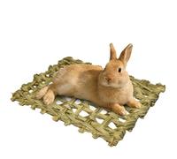 katnson Rabbit Grass Mats, Natural Hay Woven Bed Mat Rabbit Hay Mat Bunny Bedding for Sleeping Chewing Nesting Small Animal Bedding for Bunny Guinea Pig Chinchilla Bird (1pcs)