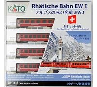 Kato 10-1413 Swiss Alpine Red Passenger Car (Coach) EW-I 4 Cars Set N scale