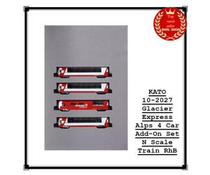 KATO 10-2027 Glacier Express Alps 4 Car Add-On Set N Scale Train RhB