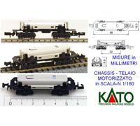 KATO 11-105 Powered Chassis TELAIO MOTORIZZATO 58 Mm Elaborazioni Scala-N 1/160