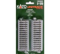 Kato Unitrack (S114) Straight Track 114mm 4pcs 1:87 Scale, HO Gauge