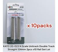 KATO 20-023 N Scale Unitrack Double Track Straight 124mm 2pcs x10 Rail Set Lot