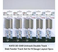 KATO 20-049 Unitrack Double Track Slab Feeder Track Set for N Gauge Layout 5pcs