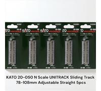 KATO 20-050 N Scale UNITRACK Sliding Track 78-108mm Adjustable Straight 5pcs