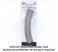 KATO 20-182 Unitrack Double Track Approach Track R414/381-22.5° L/R 2pcs N Scale