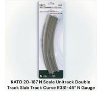 KATO 20-187 N Scale Unitrack Double Track Slab Track Curve R381-45° N Gauge