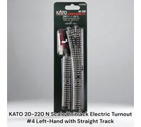 KATO 20-220 N Scale Unitrack Electric Turnout #4 Left-Hand with Straight Track