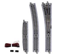 N Gauge KATO 20-220 Unitrack (EP481-15L) Left Hand Electric Turnout 15 Degree