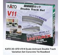 KATO 20-870 V11 N Scale Unitrack Double Track Variation Set Concrete Tie Roadbed