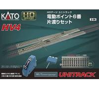 KATO HO Scale HV-4 Electric Point No. 6 Single Crossover Set 3-114 Rail Set New