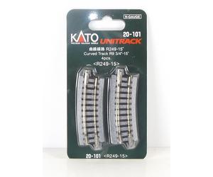 Kato K20-101 N Gauge Unitrack (R249-15) Curved Track 15 Degree (Pack Of 4)