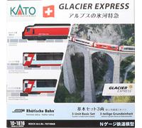 KATO N Gauge Glacier Express 3-Car Basic Set Powered (New Motor) 3-Car 10-1816