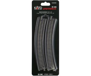 KATO N Gauge Single Track Elevated Curved Line R381-30° 2 Pieces 20-540