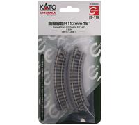 KATO N Scale 20-176 UNITRACK Compact 117mm (4 5/8) Radius 45 degree Curve Track