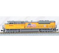 Kato SD70ACe N Scale Locomotive - Union Pacific #8983, Armour Yellow, US Flag, DC, Nose Headlight