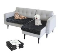Kato Tirrinia 2PCs Waterproof Dog Blankets for Dogs, Couch Cover for Pets, Sofa Protection Non-Slip Bottom Paw Quilted Design Washable Puppies Throw Protects, Black 76x101cm